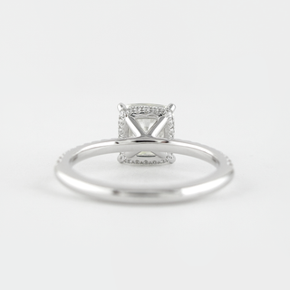 1.80 CT Cushion Hidden Halo & Pave Moissanite Engagement Ring - Barbara Maison 