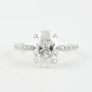 1.33 CT Oval Hidden Halo & Pave Setting Moissanite Engagement Ring - Barbara Maison 