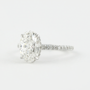 1.33 CT Oval Hidden Halo & Pave Setting Moissanite Engagement Ring - Barbara Maison 