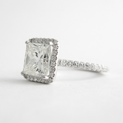 2.0 CT Princess Cut Halo Style Moissanite Engagement Ring - Barbara Maison 