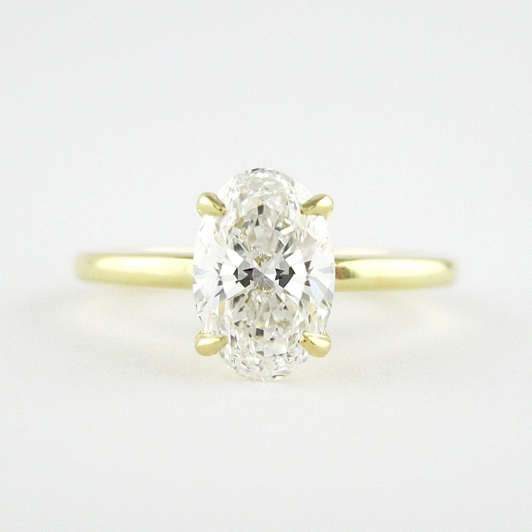 1.33 CT Oval Solitaire Style Moissanite Engagement Ring - Barbara Maison 