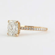 1.5 CT Cushion Hidden Halo & Pave Moissanite Engagement Ring - Barbara Maison 