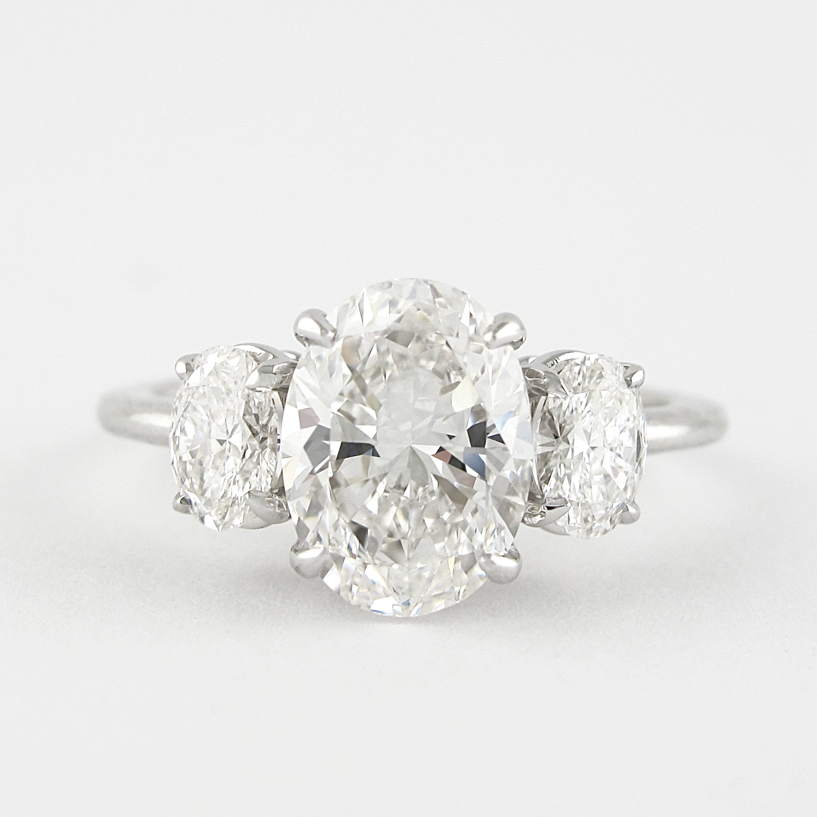 1.91 CT Oval Three Stone Moissanite Engagement Ring - Barbara Maison 