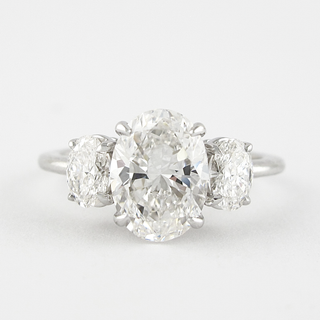 1.91 CT Oval Three Stone Moissanite Engagement Ring - Barbara Maison 