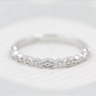 0.15 Milgrain Style Moissanite Wedding Band