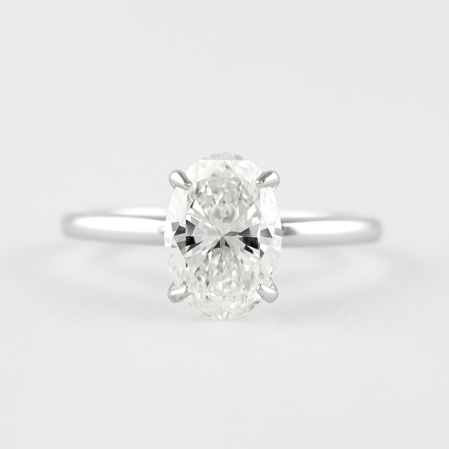 1.33 CT Oval Solitaire Style Moissanite Engagement Ring - Barbara Maison 