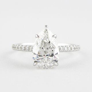 1.5 CT Pear Cut Pave Setting Moissanite Engagement Ring - Barbara Maison 