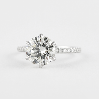 1.20 CT Round Solitaire & Pave Setting Moissanite Engagement Ring - Barbara Maison 