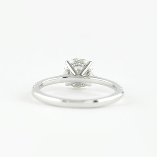 1.0 CT Round Hidden Halo and Pave Setting Moissanite Engagement Ring - Barbara Maison 