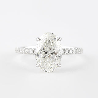 1.91 CT Oval Double Hidden Halo & Pave Moissanite Engagement Ring - Barbara Maison 