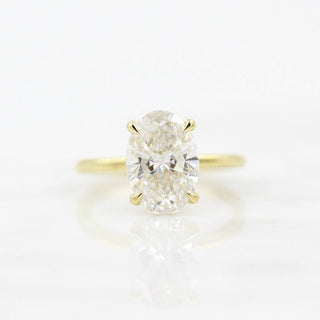 2.40 CT Oval Cut Solitaire Moissanite Engagement Ring - Barbara Maison 