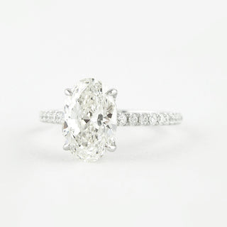 1.91 CT Oval Double Hidden Halo & Pave Moissanite Engagement Ring - Barbara Maison 