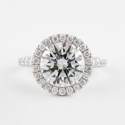 1.0 CT Round Cut Halo Style Moissanite Engagement Ring - Barbara Maison 