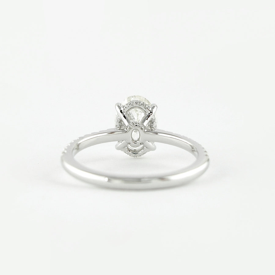 1.91 CT Oval Double Hidden Halo & Pave Moissanite Engagement Ring - Barbara Maison 