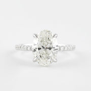 1.33 CT Oval Pave Setting Moissanite Engagement Ring - Barbara Maison 