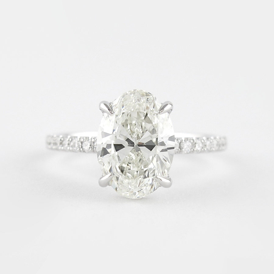 1.33 CT Oval Pave Setting Moissanite Engagement Ring - Barbara Maison 