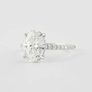 1.33 CT Oval Pave Setting Moissanite Engagement Ring - Barbara Maison 