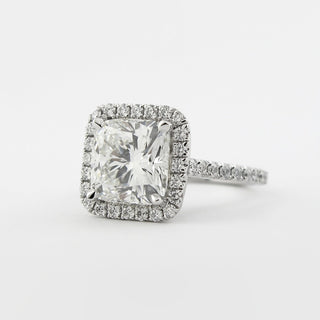 2.15 CT Cushion Cut Halo Style Moissanite Engagement Ring - Barbara Maison 