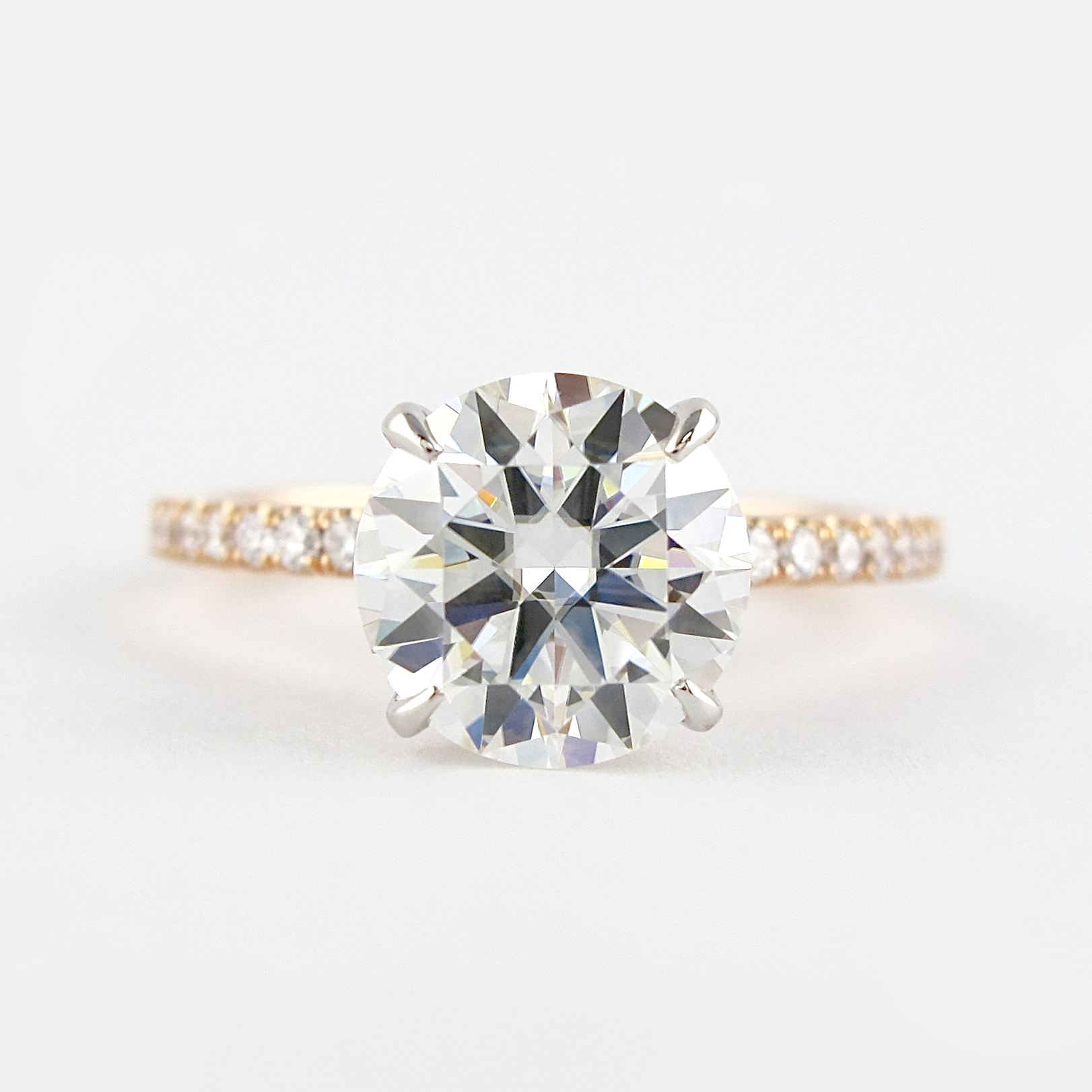 1.5 CT Round Hidden Halo & Pave Moissanite Engagement Ring - Barbara Maison 
