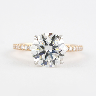 1.5 CT Round Hidden Halo & Pave Moissanite Engagement Ring - Barbara Maison 