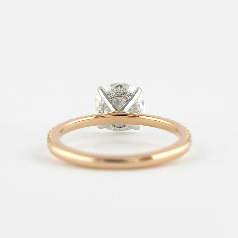 1.5 CT Round Hidden Halo & Pave Moissanite Engagement Ring - Barbara Maison 