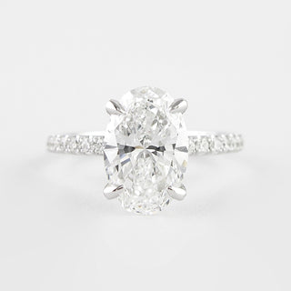 1.33 CT Oval Cut Pave Setting Moissanite Engagement Ring - Barbara Maison 