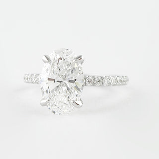 1.33 CT Oval Cut Pave Setting Moissanite Engagement Ring - Barbara Maison 