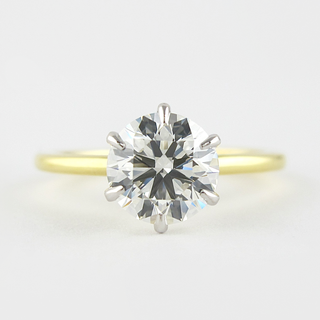 1.0 CT Round Cut Solitaire Style Moissanite Engagement Ring - Barbara Maison 