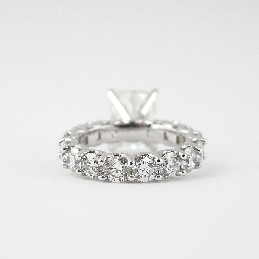 1.50 CT Cushion Cut Pave Setting Moissanite Engagement Ring - Barbara Maison 