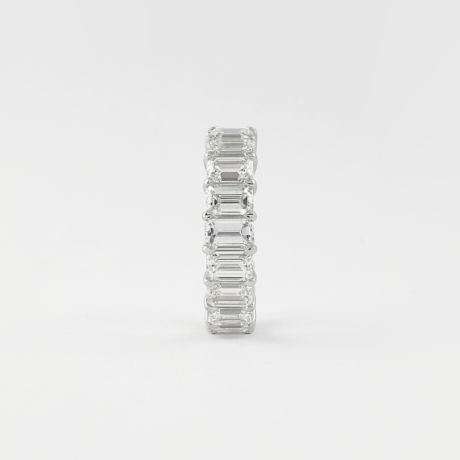 5.5 CT Emerald Cut Full Eternity Moissanite Wedding Band - Barbara Maison 