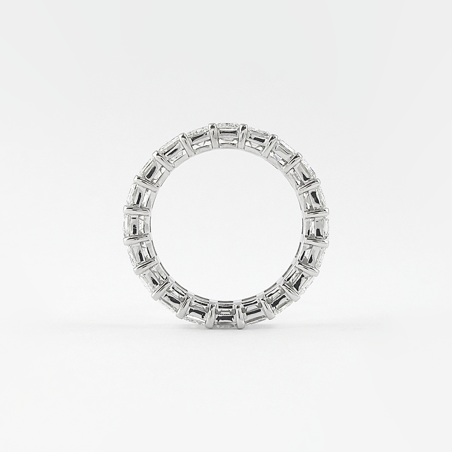 5.5 CT Emerald Cut Full Eternity Moissanite Wedding Band - Barbara Maison 