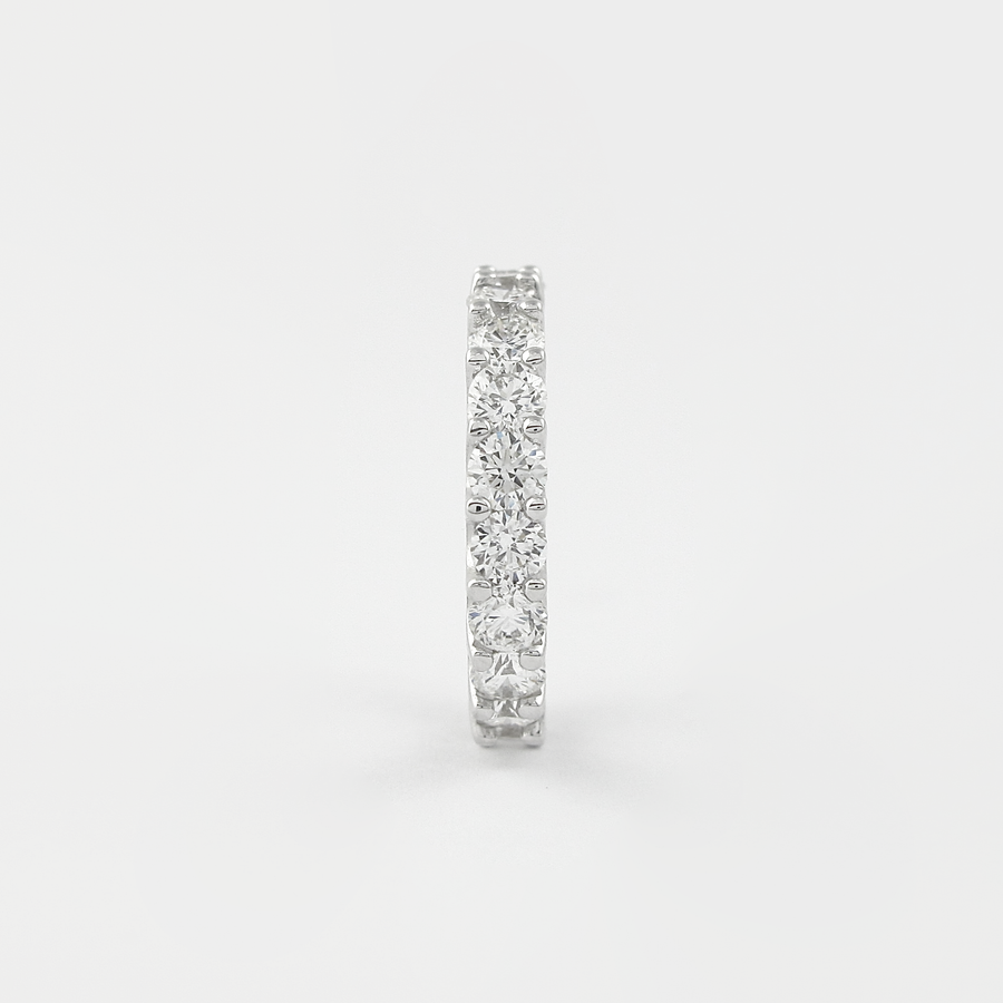 2.2 CT Round Cut Shared Prongs Setting Moissanite Wedding Band - Barbara Maison 