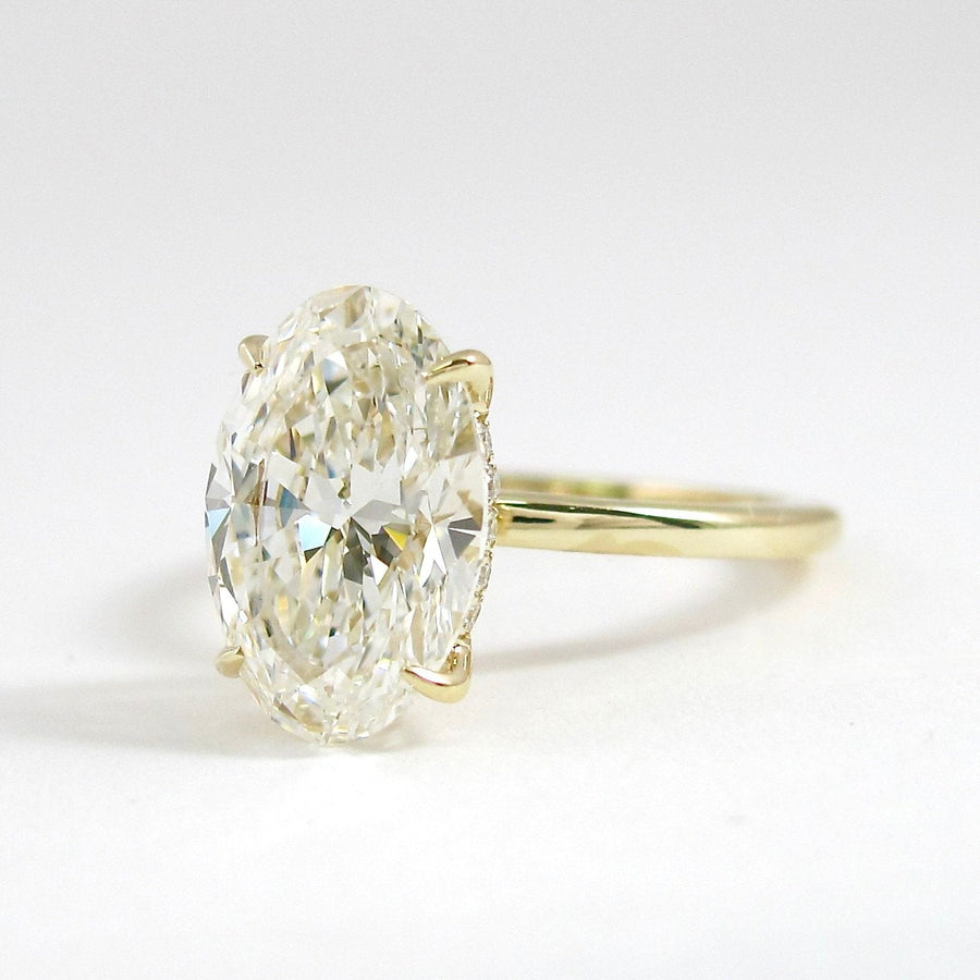 4.0 CT Oval Cut Solitaire Style Moissanite Engagement Ring - Barbara Maison 