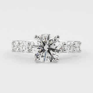 1.0 CT Round Cut Pave Setting Moissanite Engagement Ring - Barbara Maison 