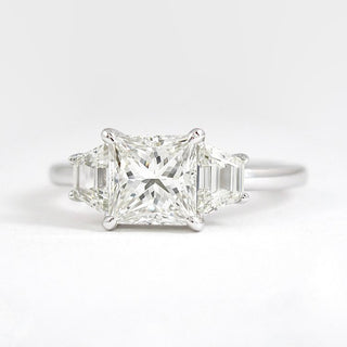 1.75 CT Princess Three Stone Style Moissanite Engagement Ring - Barbara Maison 