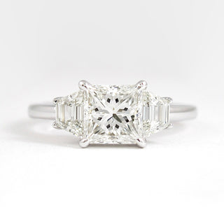 1.75 CT Princess Three Stone Style Moissanite Engagement Ring - Barbara Maison 