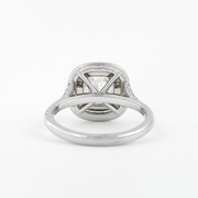0.95 CT Cushion Double Halo & Split Shank Moissanite Engagement Ring - Barbara Maison 