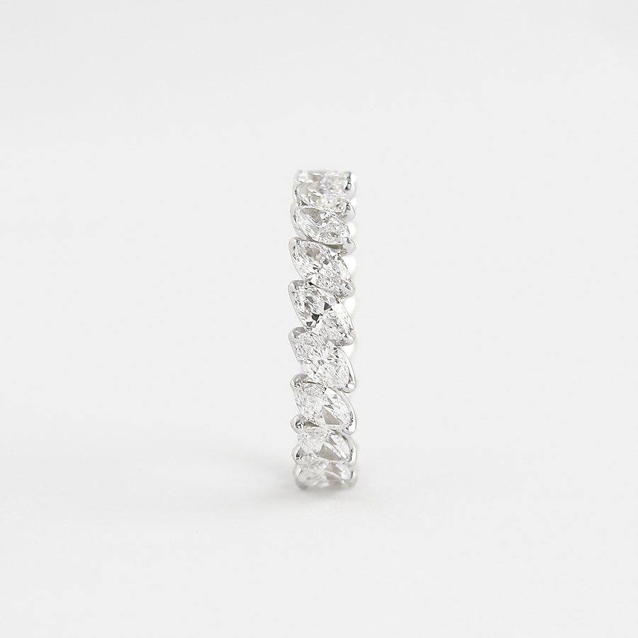 1.32 CT Marquise Cut Full Eternity Moissanite Wedding Band - Barbara Maison 