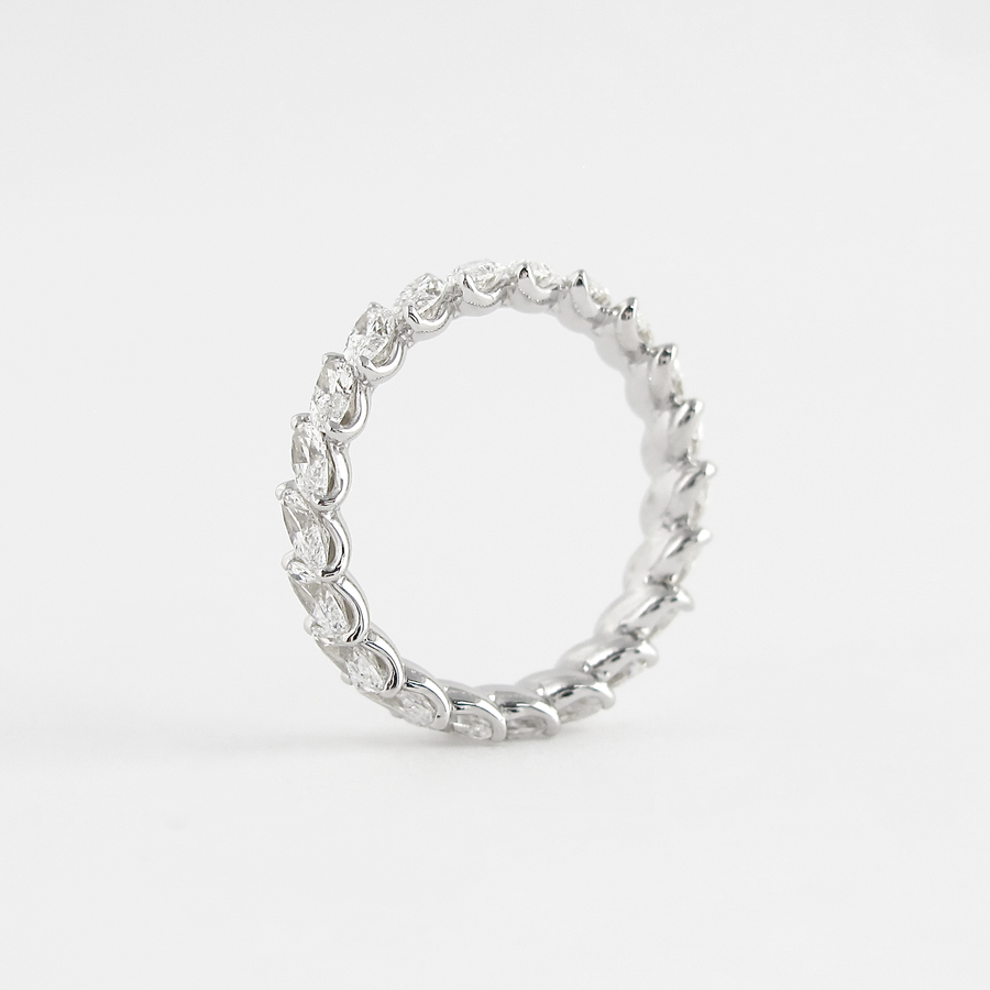 1.32 CT Marquise Cut Full Eternity Moissanite Wedding Band - Barbara Maison 