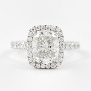 2.0 CT Elongated Cushion Halo Style Moissanite Engagement Ring - Barbara Maison 