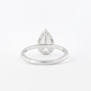 1.5 CT Pear Cut Halo Style Moissanite Engagement Ring - Barbara Maison 