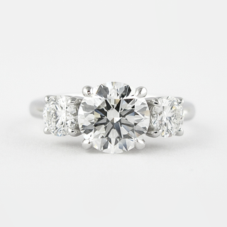 1.20 CT Round Three Stone Moissanite Engagement Ring - Barbara Maison 