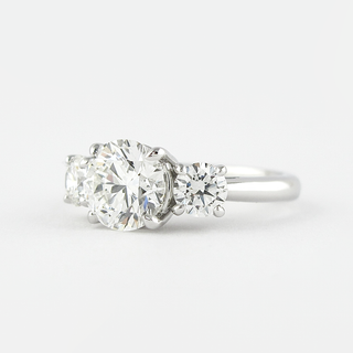 1.20 CT Round Three Stone Moissanite Engagement Ring - Barbara Maison 