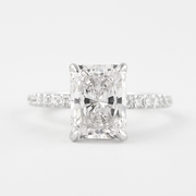 1.80 CT Radiant Hidden Halo & Pave Moissanite Engagement Ring - Barbara Maison 