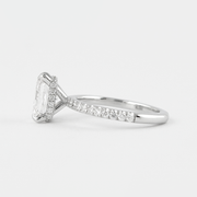 1.80 CT Radiant Hidden Halo & Pave Moissanite Engagement Ring - Barbara Maison 