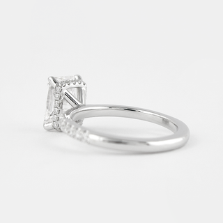 1.80 CT Radiant Hidden Halo & Pave Moissanite Engagement Ring - Barbara Maison 