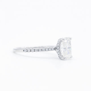 2.01 CT Elongated Cushion Hidden Halo Moissanite Engagement Ring - Barbara Maison 