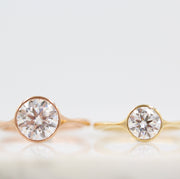 1.80 CT Round Cut Bezel Solitaire Moissanite Engagement Ring - Barbara Maison 