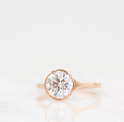 1.80 CT Round Cut Bezel Solitaire Moissanite Engagement Ring - Barbara Maison 