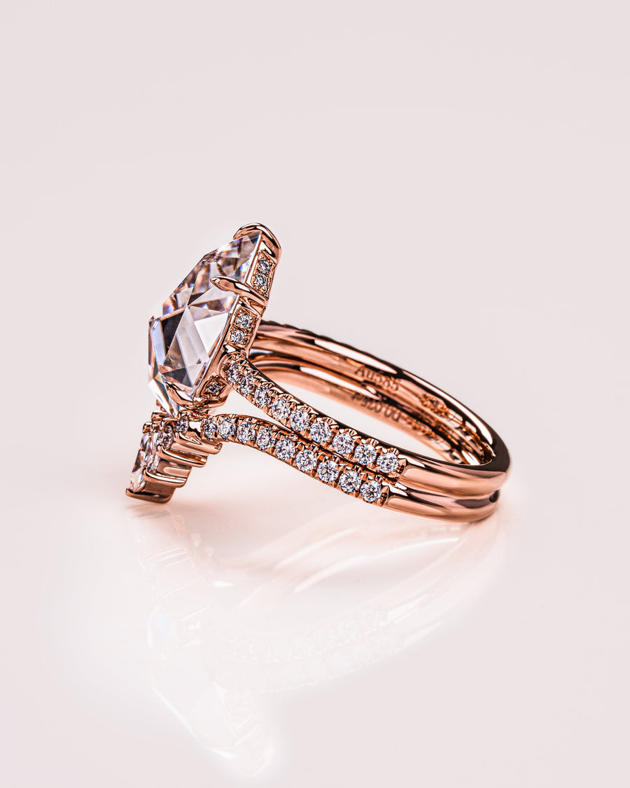 3.09 CT Pear Cut Moissanite Solitaire Bridal Ring Set - Barbara Maison 